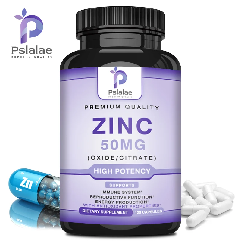 Zinc Capsules 50mg - High Potency Zinc Supplement for Immune, Antioxidant, Energy Support