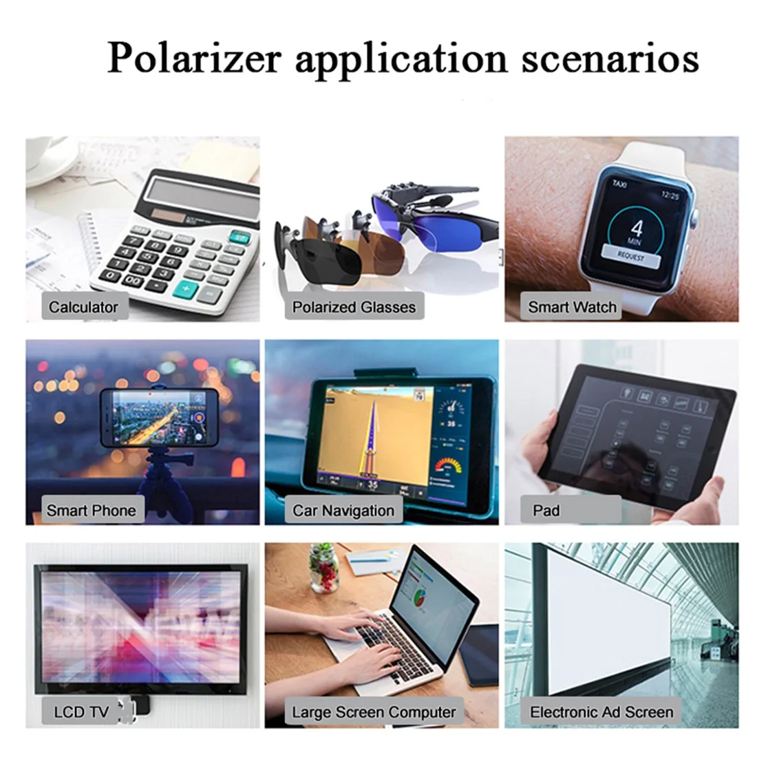 & Top Linear Polarizer Film LCD/LED Polarized Filter Polarizing Film Sheet for Polarization Photograph 5PCS (with Adhesive)