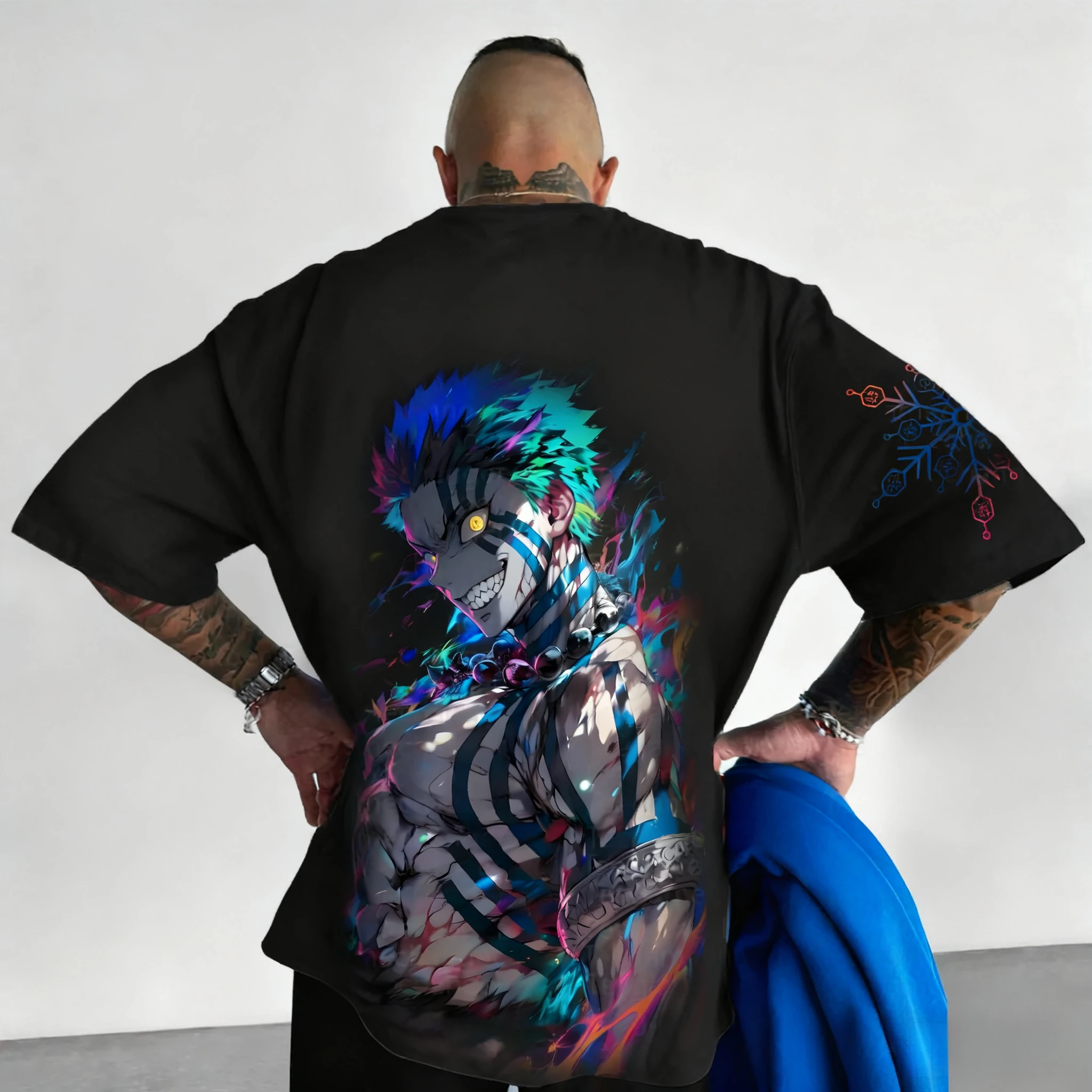 Kaos Demon Slayer Anime Print Katun Murni Lengan Pendek 2025 Pria dan Wanita Model Longgar Sporty Musim Panas Fashion Kerah Bulat