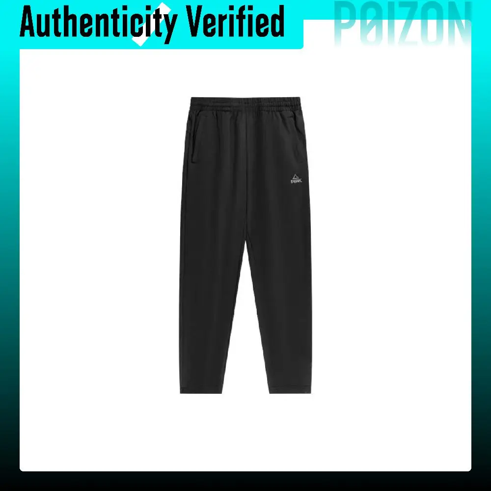 PEAK Running Pants Men's Black Moderate Straight Fit Pants F3241361