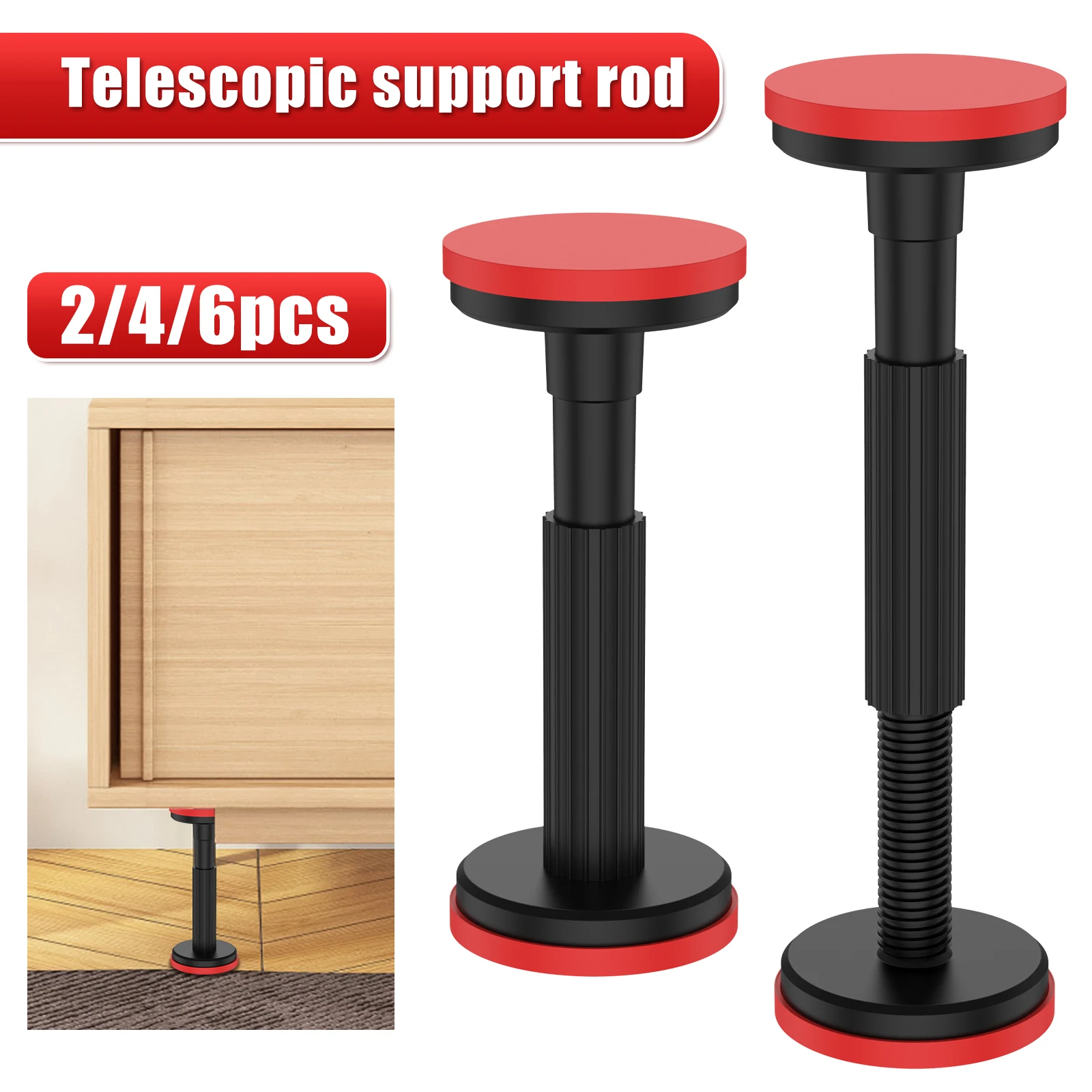 

2/4/6Pcs Telescopic Support Rod Nylon Cabinet Adjustable Support Pole 200kg Weight Capacity High Hardness Sink Support Bracket