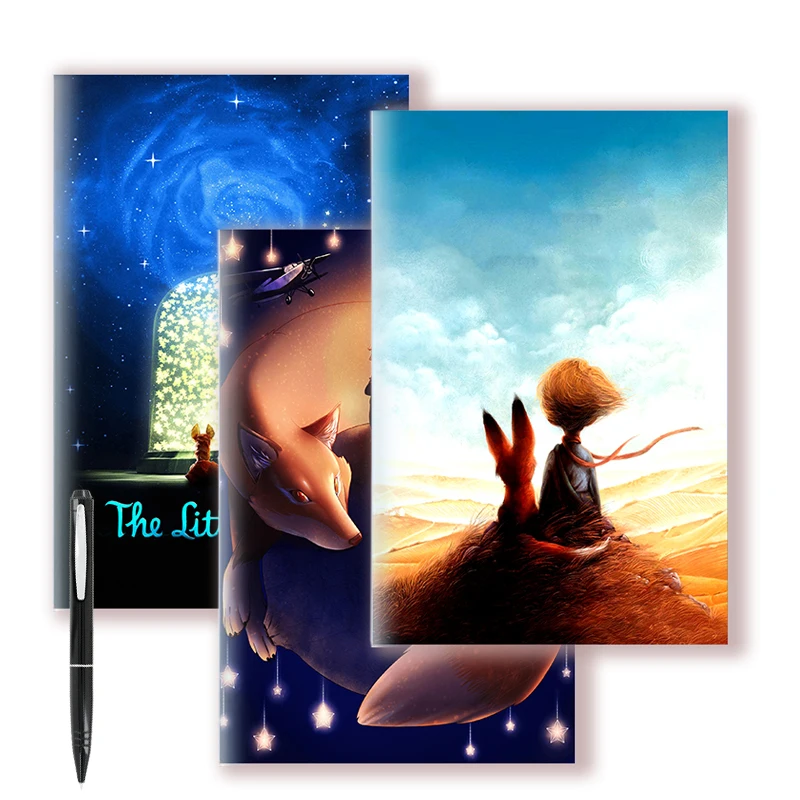 Movie The Little Prince A5 Notebook Lined Blank Page Sketch Note Book Le Petit Prince Fox Flower Rose Drawing Art Quote Figurine