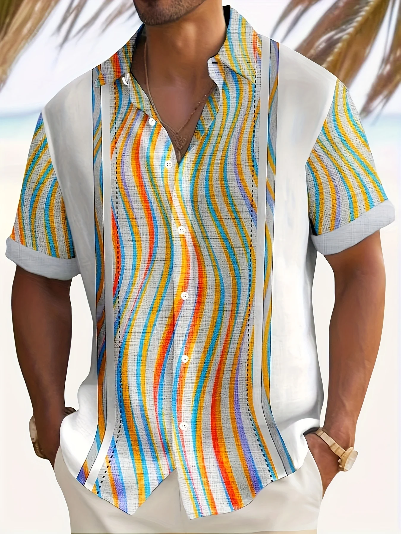 

2026 Summer Men's Plus Size Short Sleeved Shirt with Tassel Fashion Print Quick Drying Casual Outdoor Sports T-shirt Shirt
