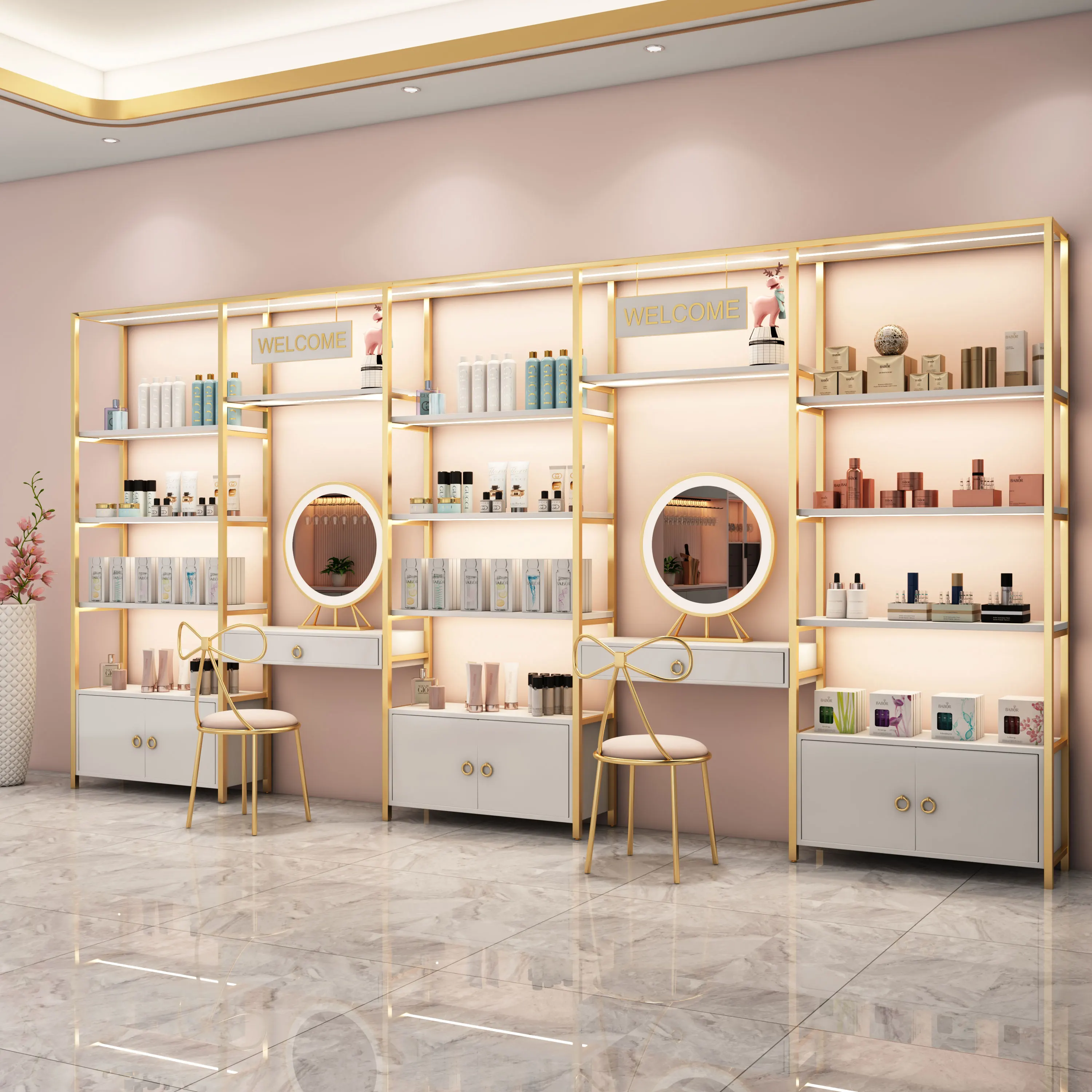 

Интернет-счетчик красоты знаменитостей с зеркальной полкой, полка, светильник, роскошный шкаф для косметики, салон красоты, средство для ухода за кожей