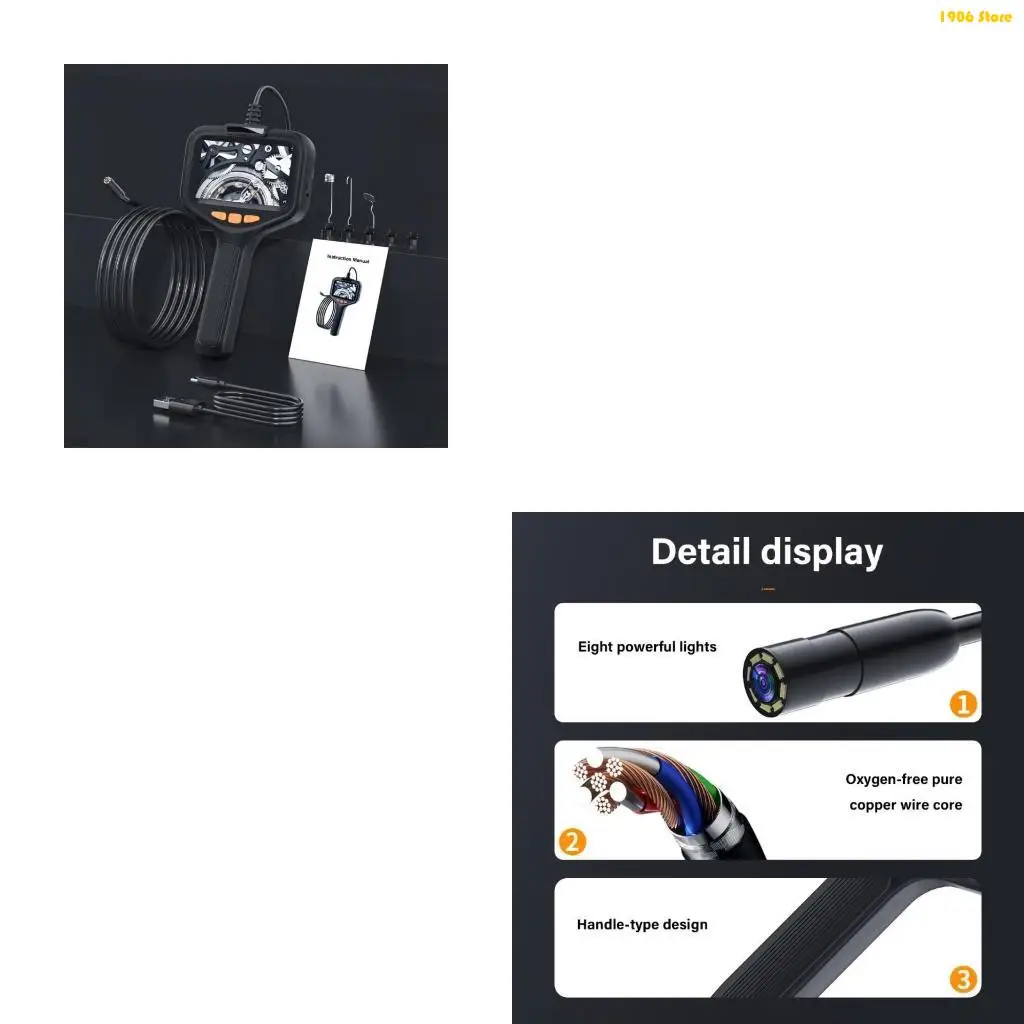 U1JB Industrial Endoscope Ergonomic Design 1080P Camera Handheld Inspection for Car