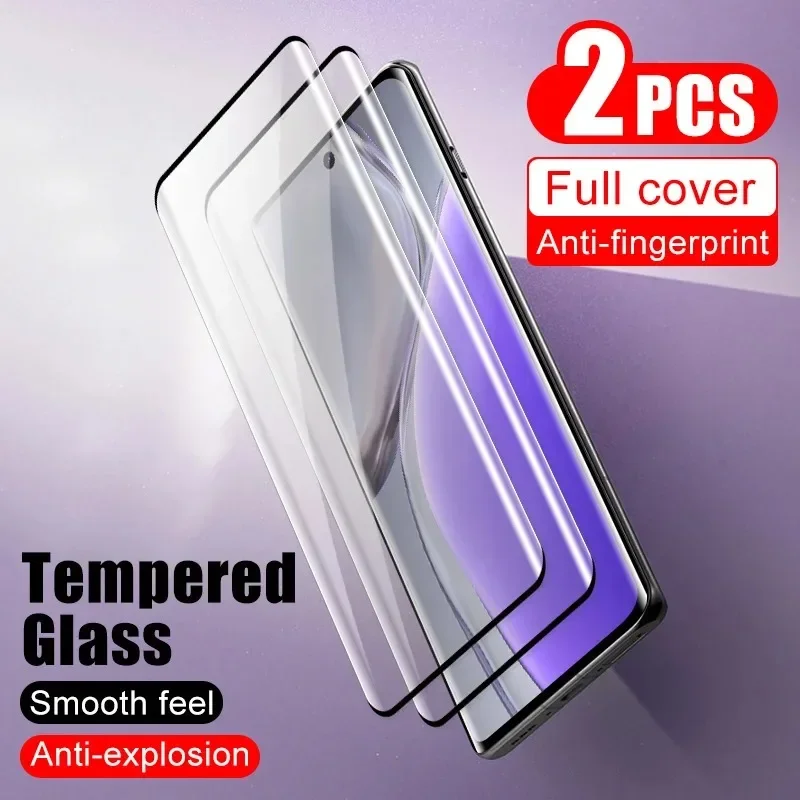 

2Pcs Full Cover Tempered Glass Protective Film For OPPO Reno 12 Pro 11 10 9 Pro Find X7 Ultra X6 Pro Phone Screen Protector Film