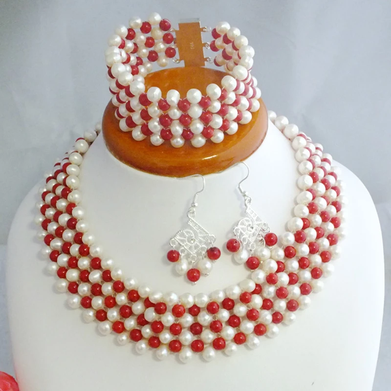 Beauty  New Design Coral Beads Necklace Set Jewelry 18