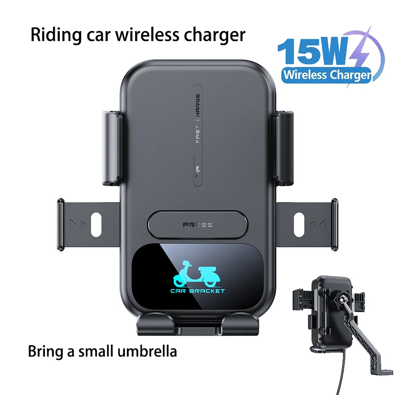 Universal Motorcycle Waterproof Wireless Charger Phone Stand Outdoor Riding Shockproof Bicycle Wireless Phone Charger Holder