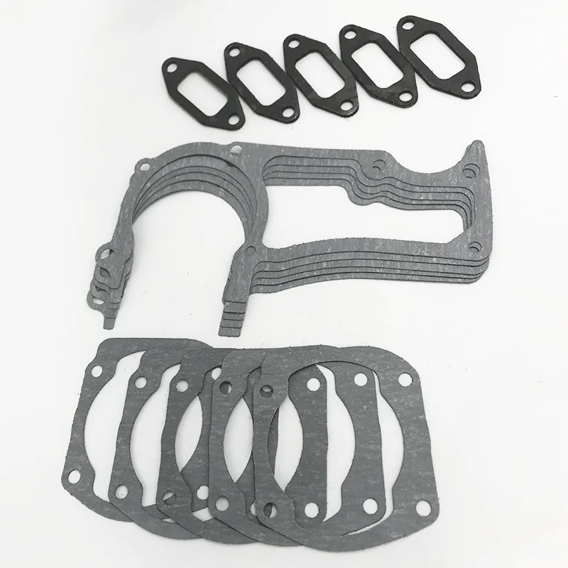 5 x Crankcase Cylinder Muffler Exhaust Gasket Set For Husqvarna 50 51 55  Chainsaw 501761802, 501 76 18-02 Replacement Parts