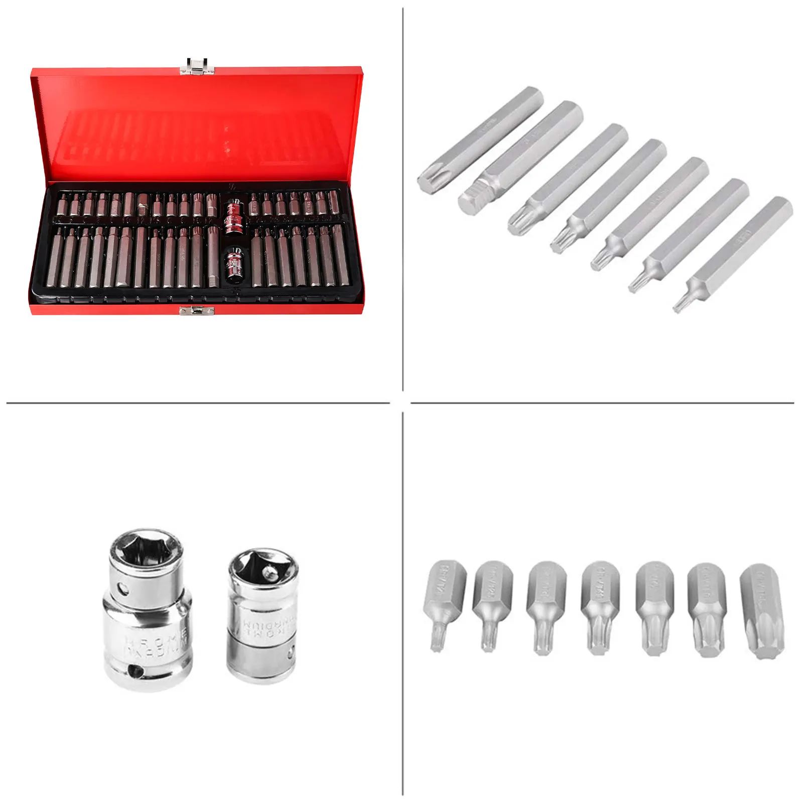 Podofo 40-teiliges Steckschlüssel-Set, Autoreparatur-Werkzeug, Sechskant-Stern-Torx-Spline, Schlagschrauber-Bit-Set für Auto-Reparatur, Professionelles Metallbearbeitungs-Kit – Detail 6