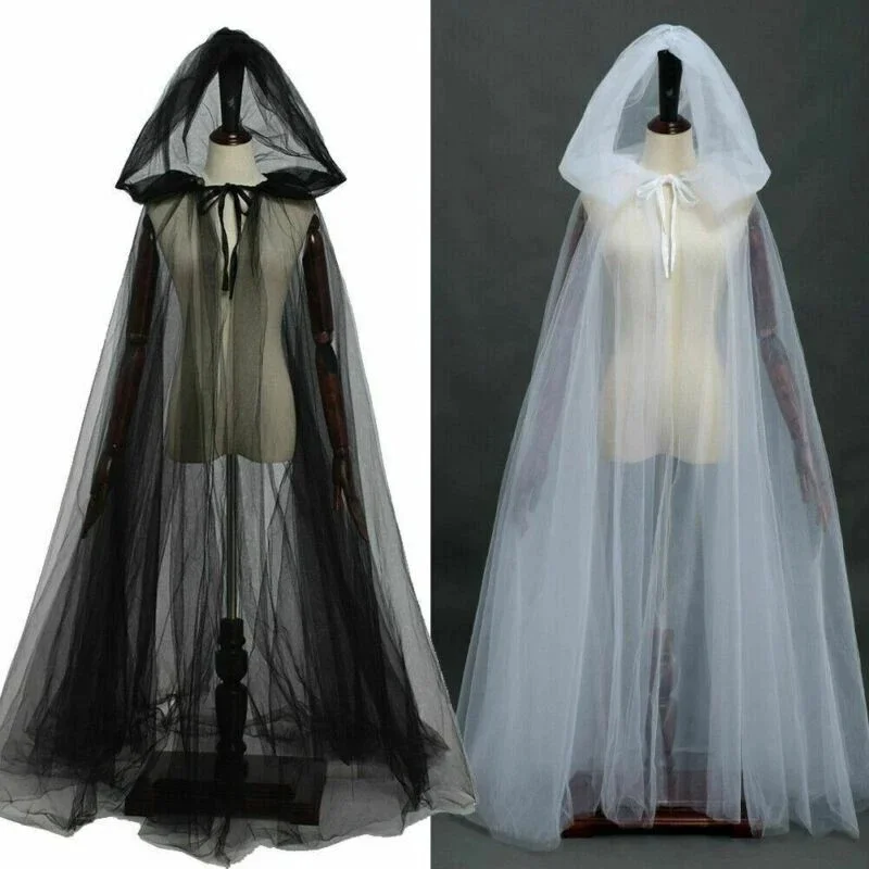 Women Men Cloak Cape Hooded Wedding Bride Witch Cosplay Costume Halloween Gothic Vintage Medieval Cape Coat 2025 New