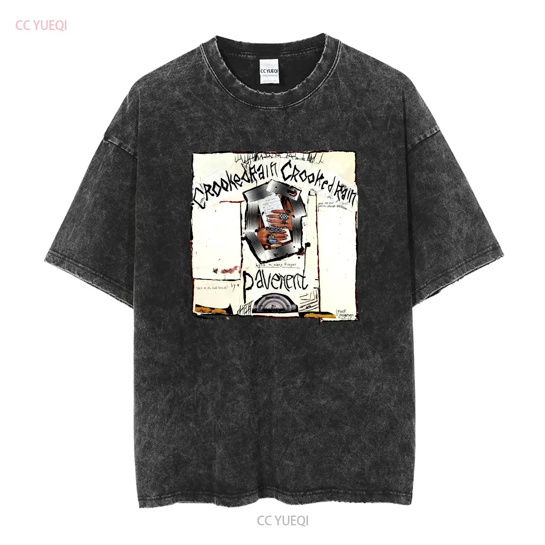 Pavement Band Crooked Rain T Shirt FUll Size S 5XL BE2972 vintage Washed Top For Everyday Wear Versatile homme Slightly