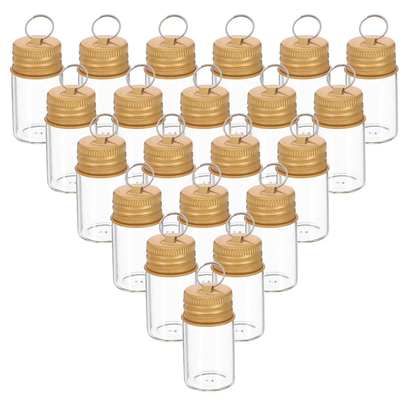 30Pcs Mini Glass Wishing Bottle Keychain 7Ml Drifting Bottle Pendant Transparent Cork Stopper DIY Charm Bag Accessory Graduation