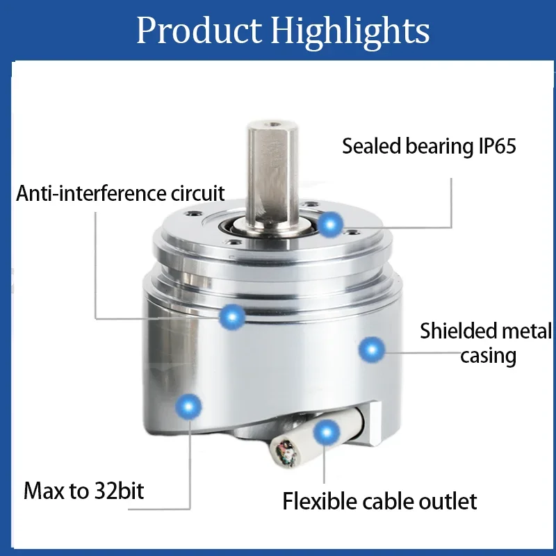 Servo Motor Absolute Encoder SSI 80'' Accuracy Solid Shaft Multi-turn SM39 Rotary Encoder Absolute 24 Bit