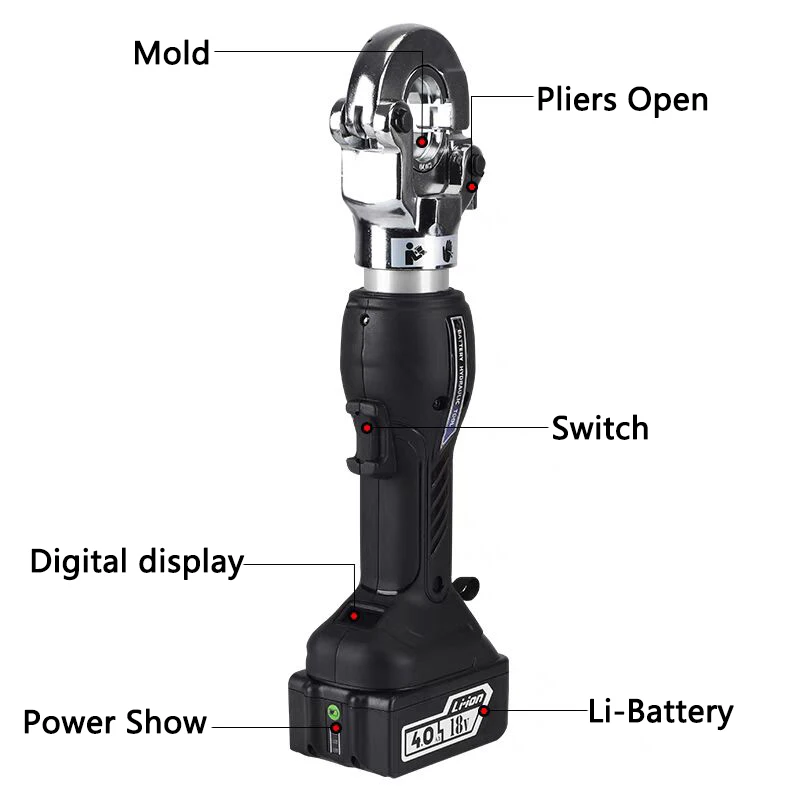 Pinza idraulica elettrica piccola ricaricabile NM-300 Cavo batteria al litio portatile Terminali in rame e alluminio Pinza a crimpare