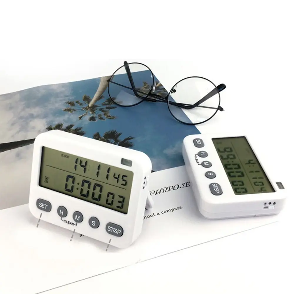 

LCD Silent Timer Vibration Dual screen Cooking Timer Countdown for Students' Learning