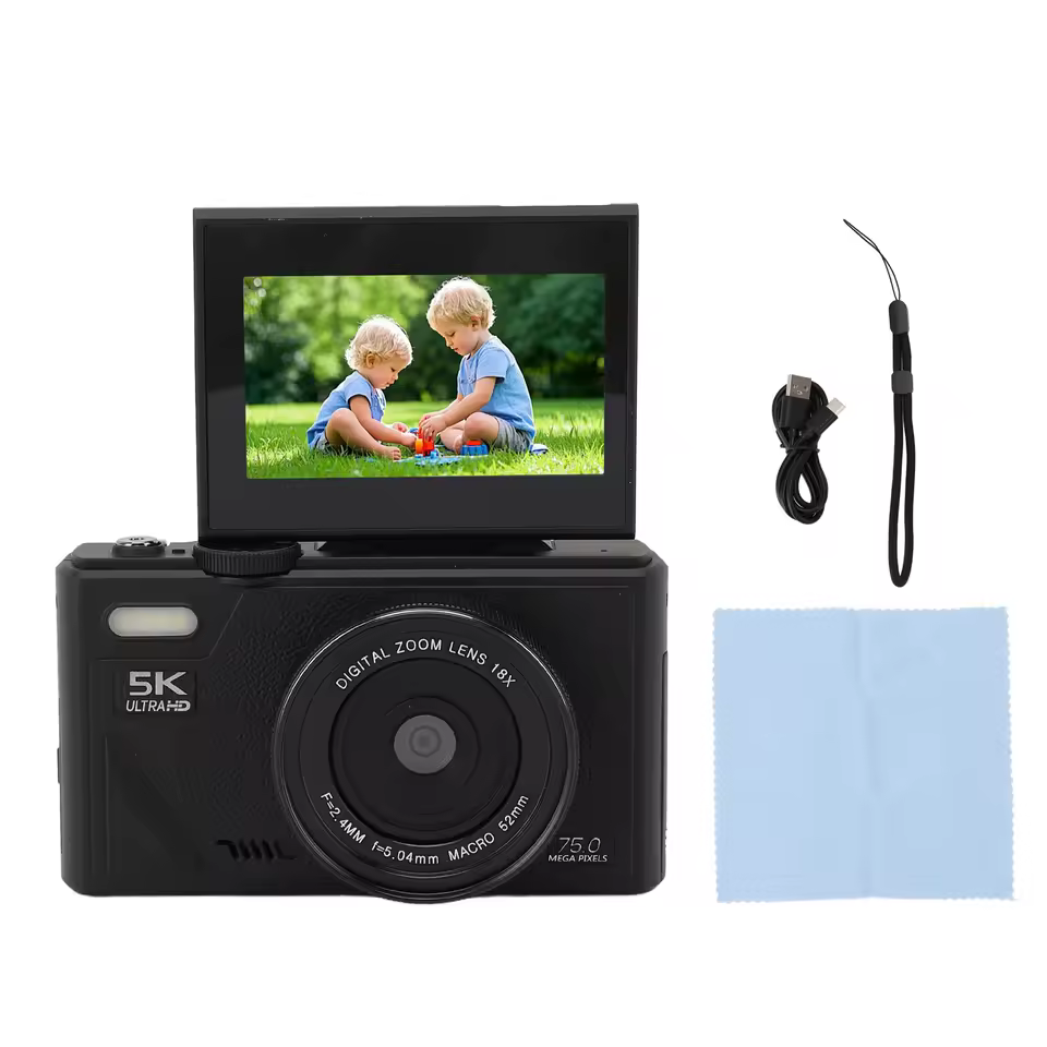 3인치 5K 75MP HD 디지털 카메라