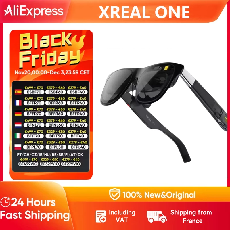 Xreal One AR Lunettes intelligentes 3840X1080 Native 3DoF X1 Puce 50 °   Lunettes sans traduction à angle de vision ultra grand FOV