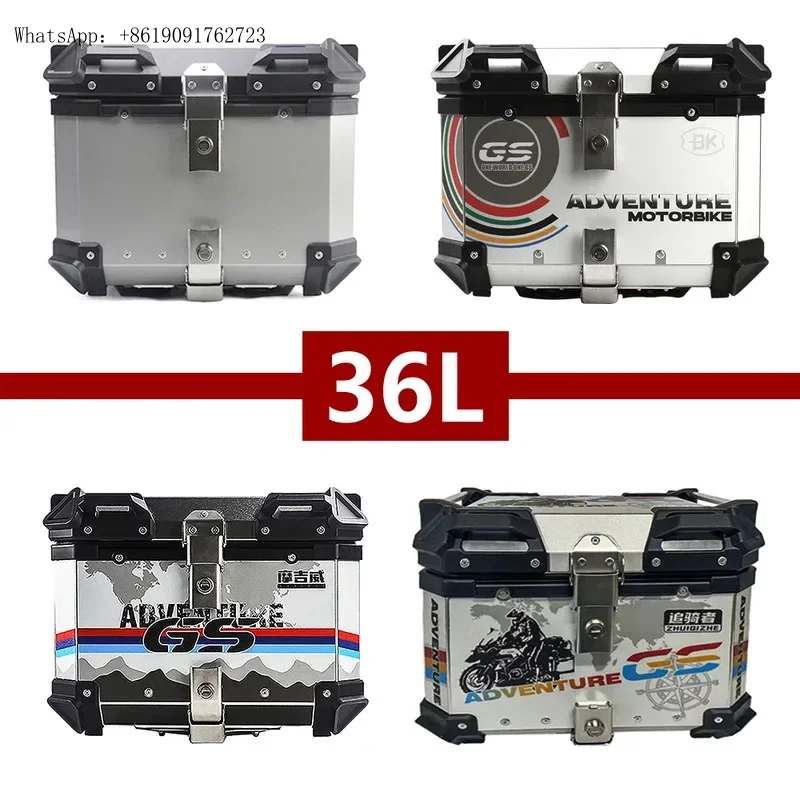 Factory Hot Selling 36L Motorcycle Aluminum Rear Trunk Lage Case Waterproof Moto Tail Box Storage Box For  R1200R R1200S R1250GS