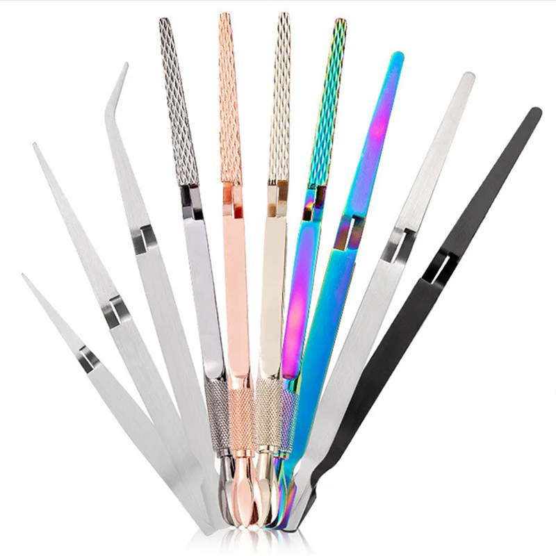 1PC Multifunction Stainless Steel Nail Art Shaping Tweezers Cross Nail Clip Manicure Tools Nail Art Treatment Shaped Tweezers