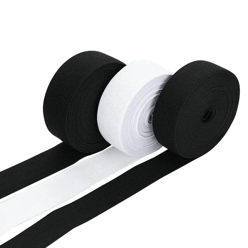 2/2,5/3cm Elastische Bänder Elastisches Band Hochelastischer Latex Gestrickt Schwarz und Weiß DIY Nähzubehör Gummiband – Detail 5