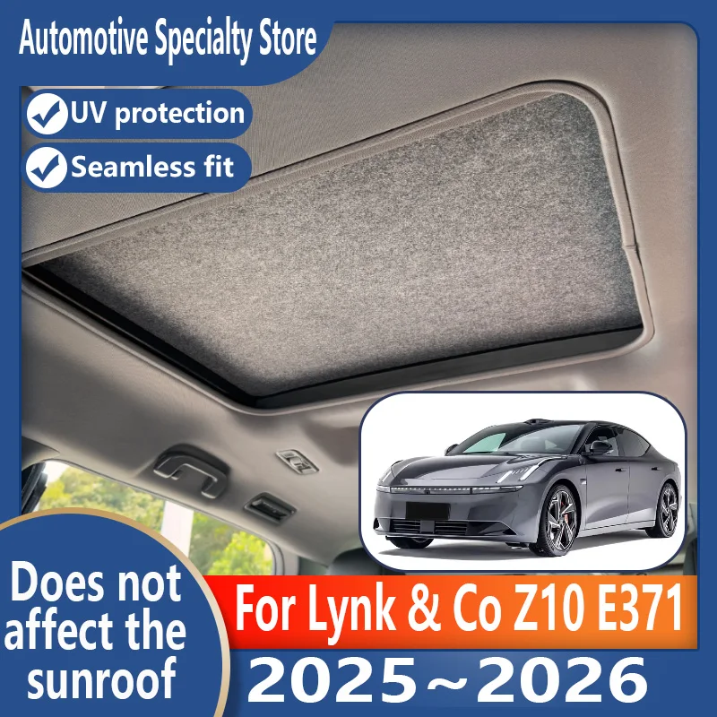 

For Lynk & Co Z10 2025~2026 25 Car Panoramic Sunroof Insulation Roof Visor Electrostatic Adsorption Suede Fabric Sun Protection