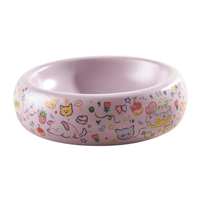 Graffiti Pet Bowl Ceramic Cat Dog Food Bowl Drinking Anti Overturning Feeder