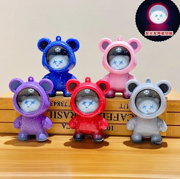 Lightning Bear Keychain Fashion Cartoon Cute Star Bear Astronaut Doll Bag Pendant Accessories Couple Jewelry Gifts Birthday