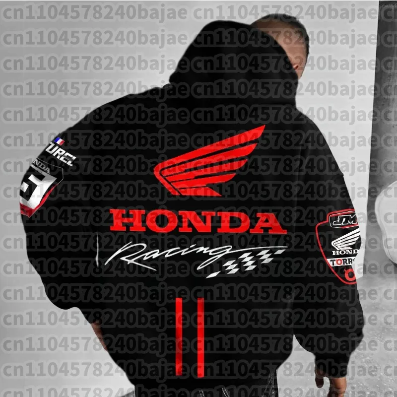 

Motorcycle Enthusiast Hoodie Men Women Autumn/Winter Long Sleeved Pullover Motorcycle Honda Printed Sports And Leisure Jacket