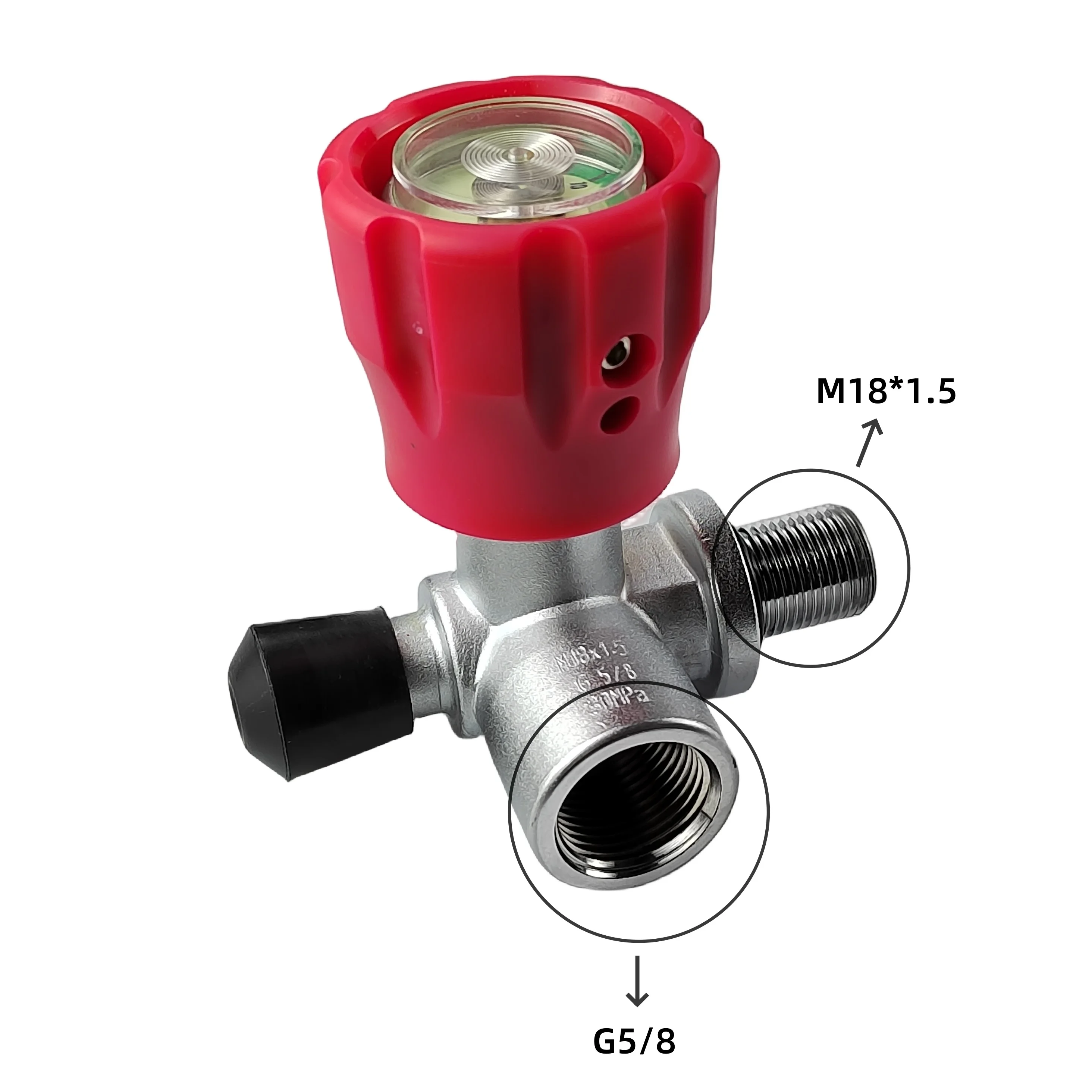 M18 męski G5/8 żeński zawór butli do nurkowania 30Mpa stacja napełniania powietrza zapasowy Adapter dla M18x1.5 HPA butli CF zbiornik