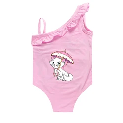 The Aristocats Marie Cat 2-9Y Toddler Baby Swimsuit one piece Kids Girls Swimming outfit Children Swimwear Bathing suit