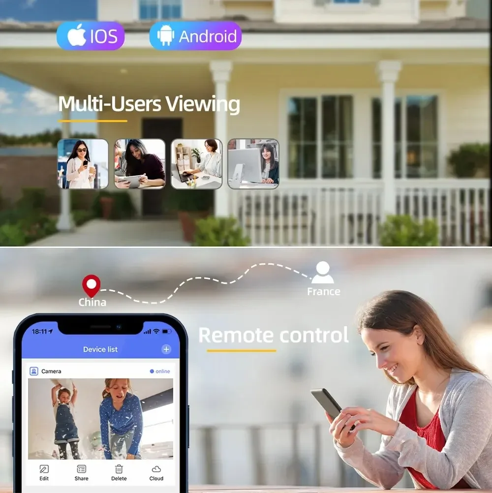 Yoosee 15MP 3 عدسة 3 شاشات واي فاي كاميرا PTZ IP كاميرا في الهواء الطلق IP66 مقاوم للماء اتجاهين تتبع الصوت كاميرات المراقبة Onvif