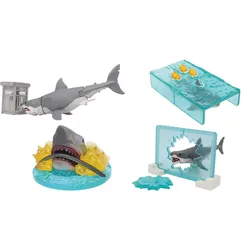 Japanese Genuine Gacha Scale Model Great White Shark Classic Movie Scenes Shark Cage Miniature Prop Model Action Figure Toy
