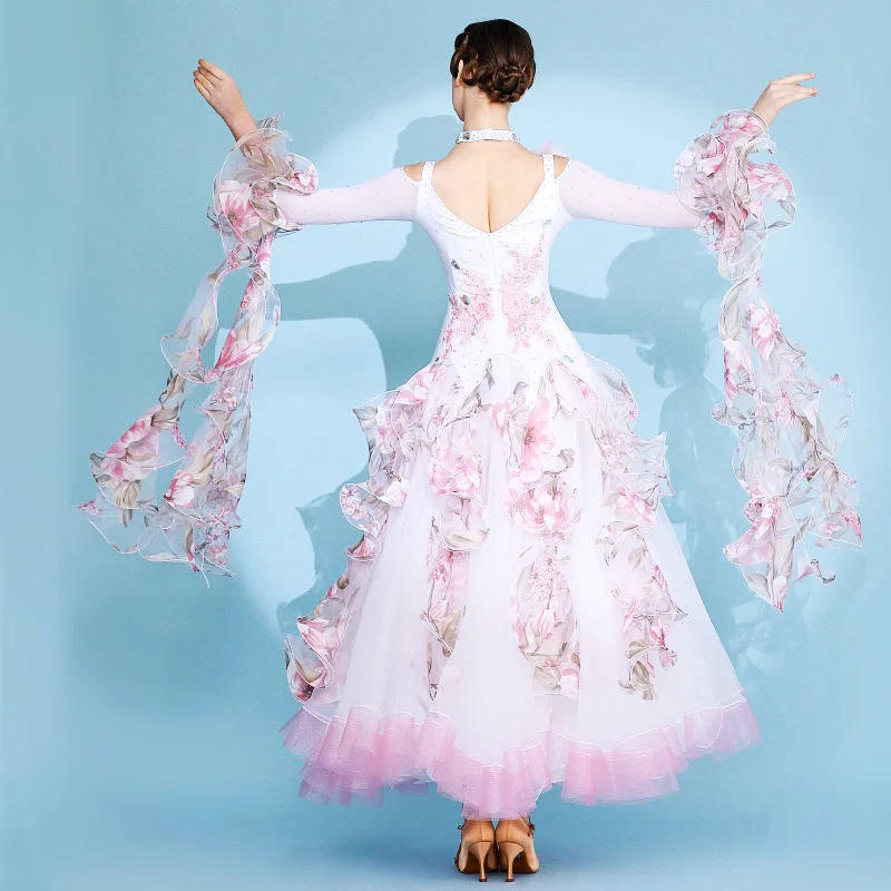 New Ballroom Dance Competition Dresses For Woman Rhinestones National Standard Waltz Dancing Clothes Big Swing Modern Costumes