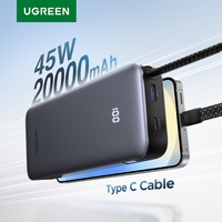 UGREEN 45W 20000mAh Built-in Type C Cable Power Bank for Samsung S25 Ultra PPS Fast Charging Battery External battery