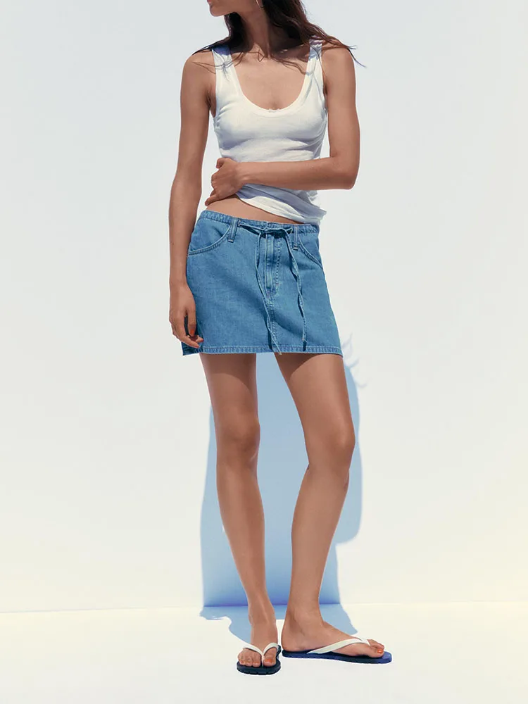 Faionable Vielseitiger Jeansrock mit mittlerer Taille, neue Sommerkollektion, Damenbekleidung, einfacher Sli-F-Länge-Rock