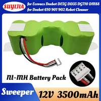 New 12V DE55 NI-MH Battery Replacement for Ecovacs Deebot DE5G DD35 DG710 DM88 for Deebot 610 901 902 Robot Cleaner Battery Pack