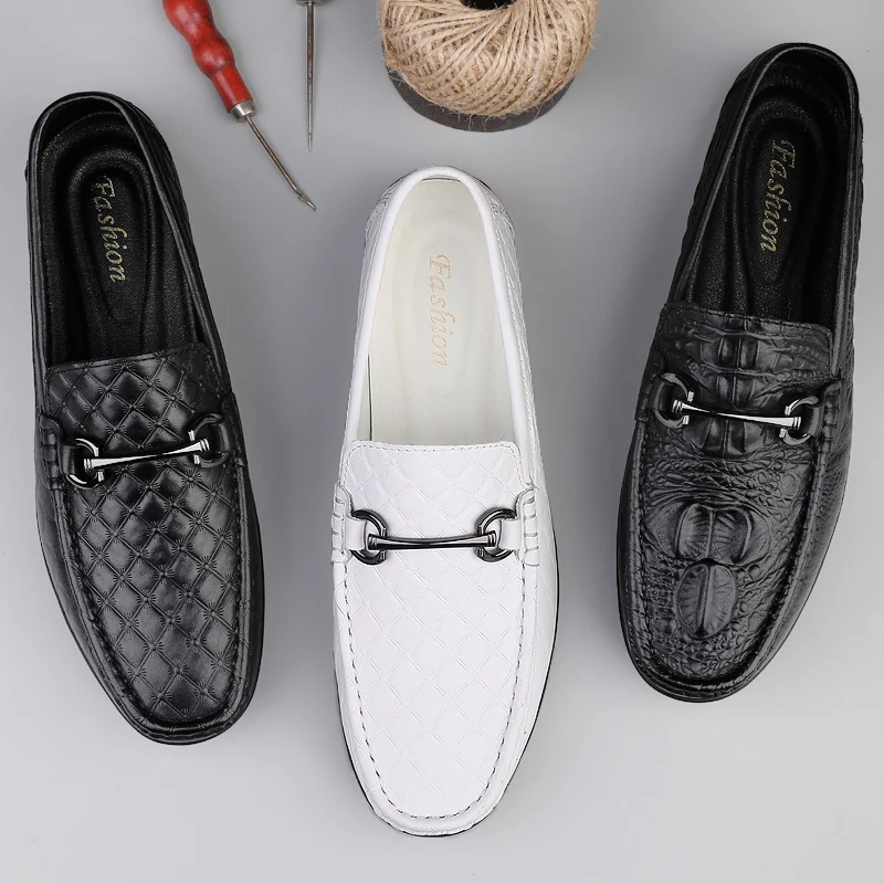 

Универсальные мужские лоферы, мужские туфли на плоской подошве из натуральной кожи, классические повседневные модельные туфли для мужчин, удобные мужские деловые туфли без шнуровки