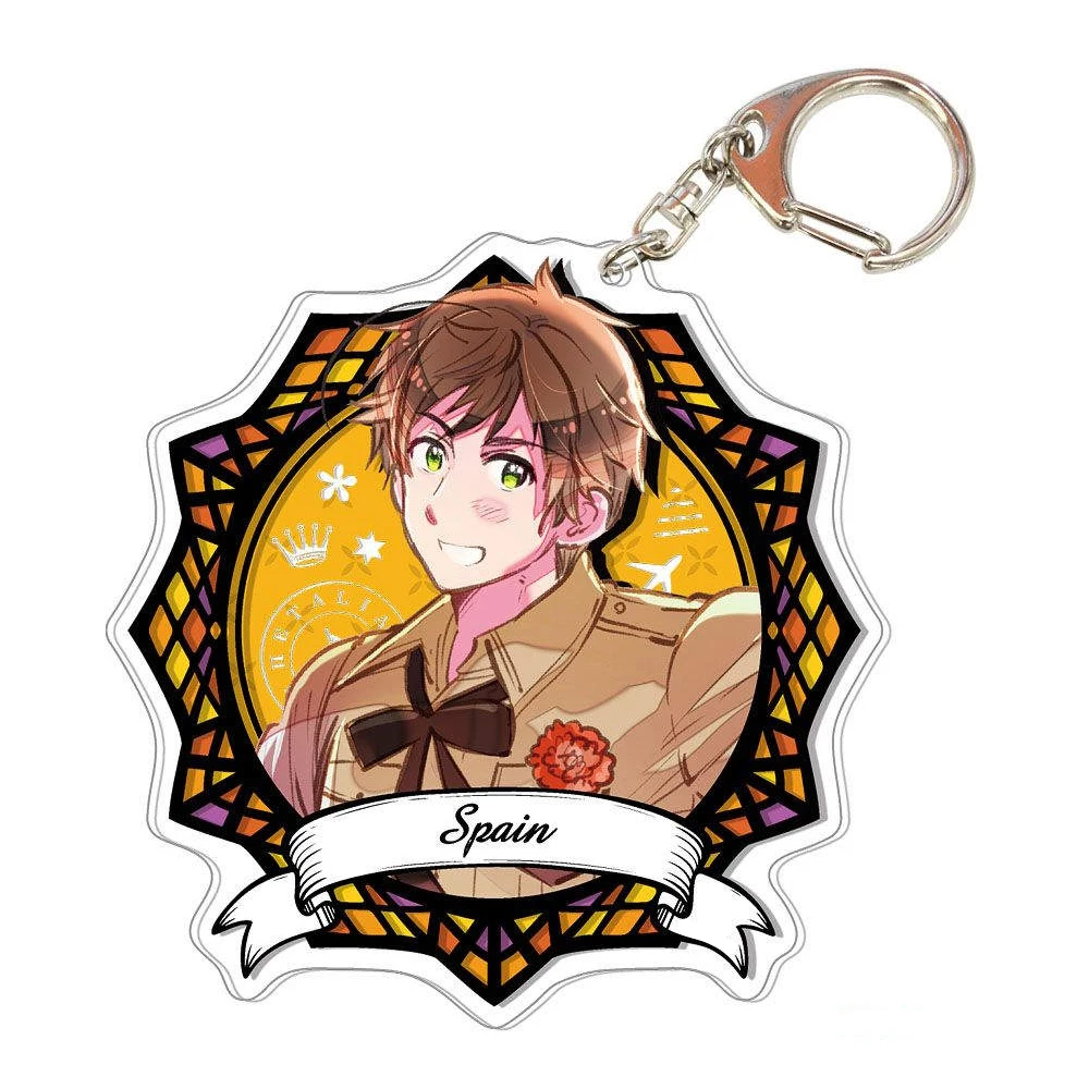 Loen Anime Peripheral Store Hetalia: Axis Powers Finland Prussia Hungary Austria Acrylic Keychain Pendant Fans  Gifts About 6cm