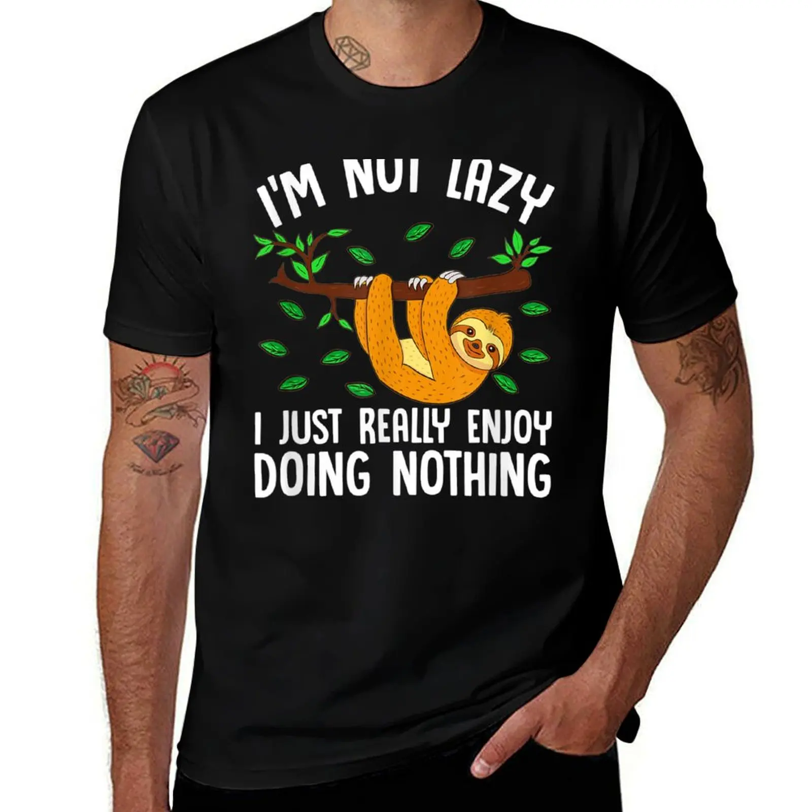 Lazy Sloth On A Tree Doing Nothing T-Shirt Quick Dry Fishing T-Shirt