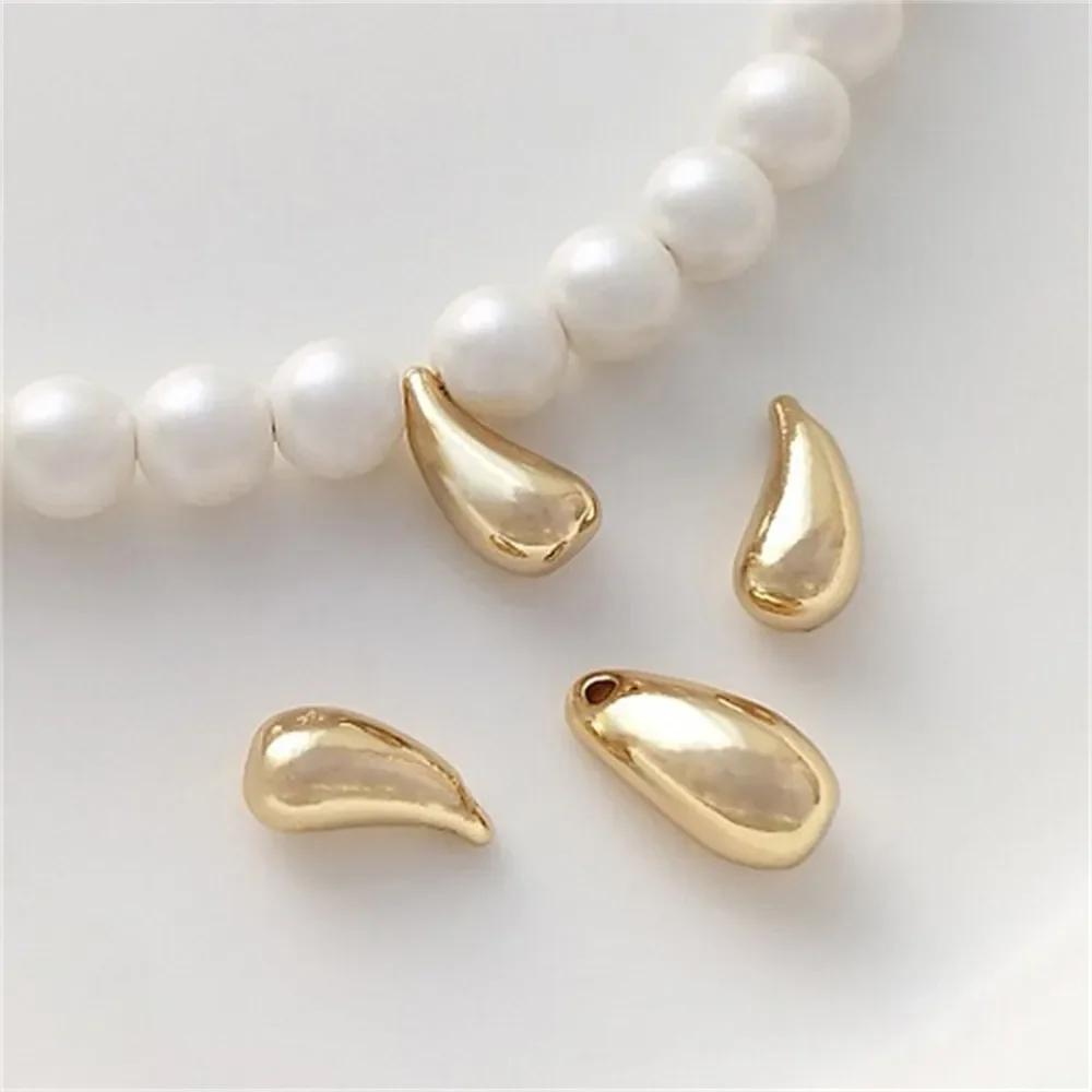 

14K Gold Coated Smooth Water Droplet Shaped Hanging Crescent Pendant Handcrafted DIY Necklace Earring Pendant Accessories K513