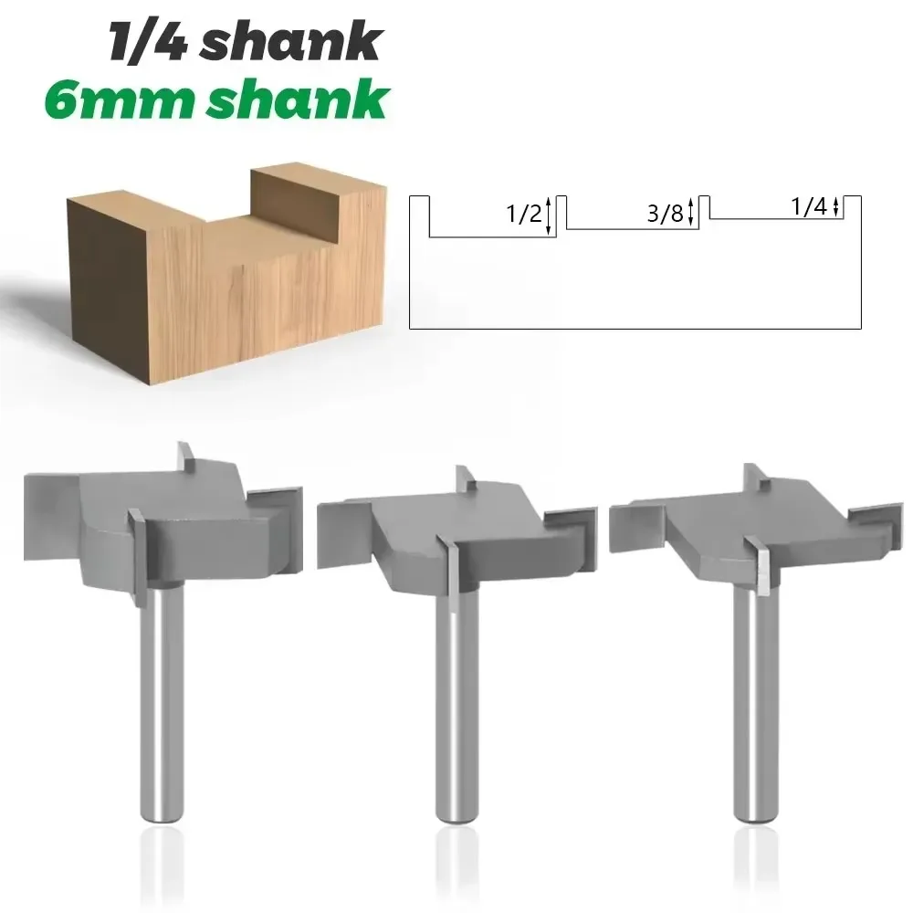 

1 шт., 1/4 дюйма, 6,35 мм, 6 мм, фреза с хвостовиком, резьба по дереву, 4 края, Т-тип, долбежный резак, деревообрабатывающий инструмент, фрезы для резки дерева
