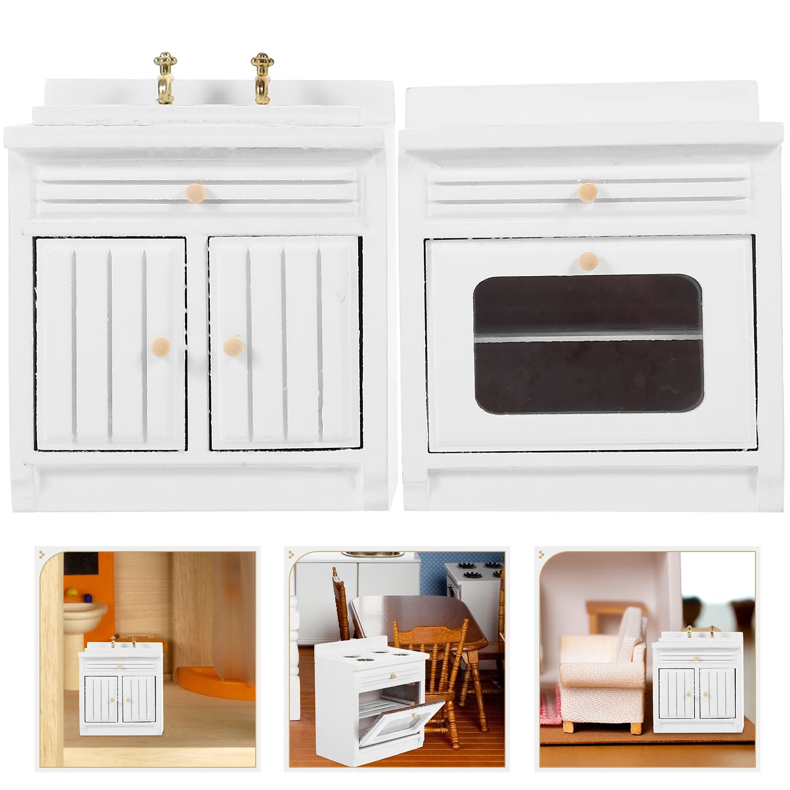 Pretend Play Kitchen Toy Model Mini Accessories House Decor Miniature Washing Sink