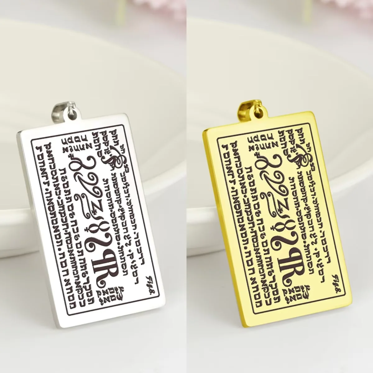 LIKGREAT 1Pcs Good Luck The First Seal 6th and 7th Books of Moses Pendants Wealth Honor Amulet Stainless Steel Jewelry Wholesale
