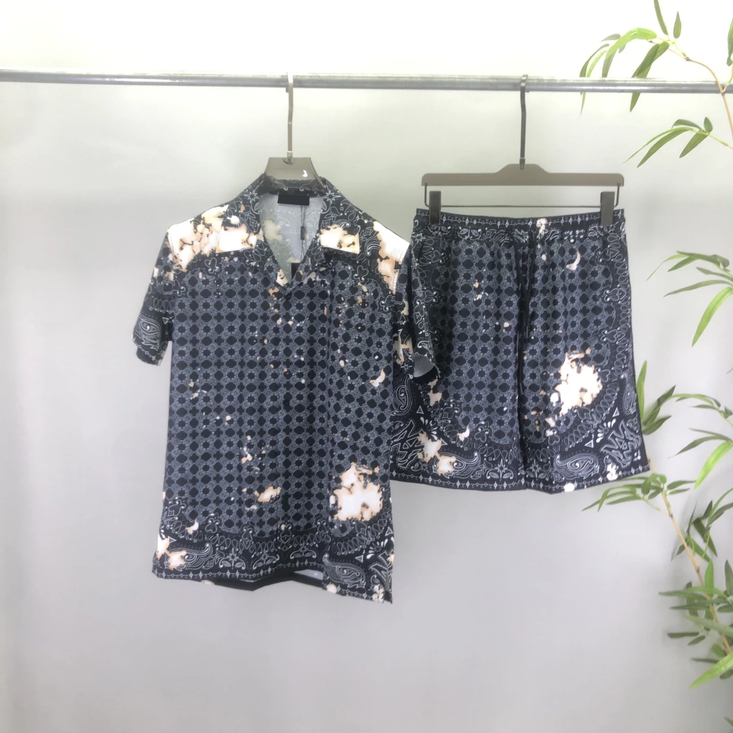 

Casual ex irt orts Set Beach Sle ort Sve Faionable Youth Polyester Blend Four Seasons Wear Chinese Made