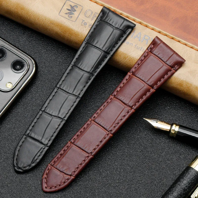 For Cartier Watch Band Men\'s Women\'s Genuine Leather Card Libo Tank London Solo Tank Cow Leather Watch Strap 16mm 17mm 23mm 25mm