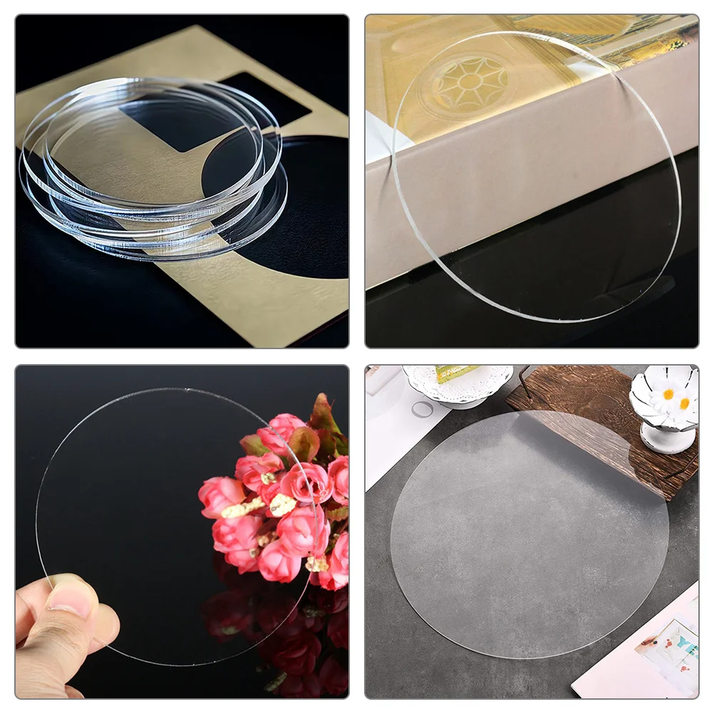 

50Pcs Clear Acrylic Sheets Cake Base Discs Smooth Surface Practical Baking Supply Acrylic Sheet Cake Drum Bakery Supply