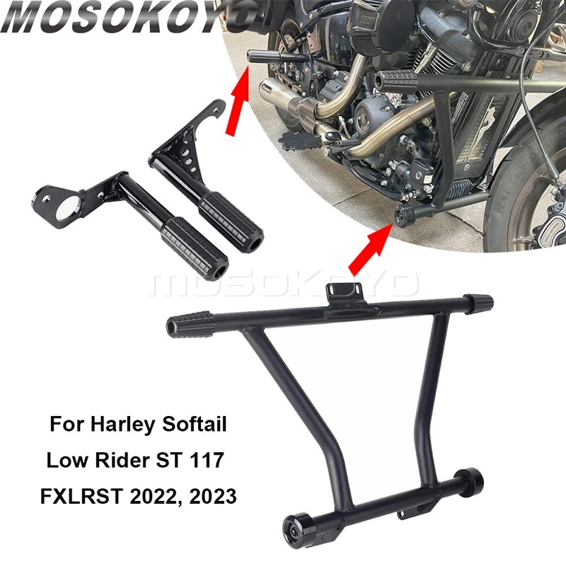 Защитная клетка двигателя мотоцикла, дорожная защита от падения пассажира для Harley Softail Low Rider ST 117 FXLRST 2022 2023 Защитная клетка двигателя мотоцикла, дорожная защита от падения пассажира для Harley Softail Low Rider ST 117 FXLRST 2022 2023