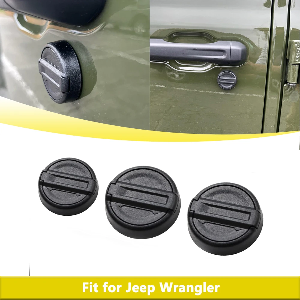 

3-PACK Upgraded Magnetic Keyhole Covers for 2018-2024 Jeep Wrangler JL, 4Xe and Gladiator JT, Keyhole Protection Door Lock Cover