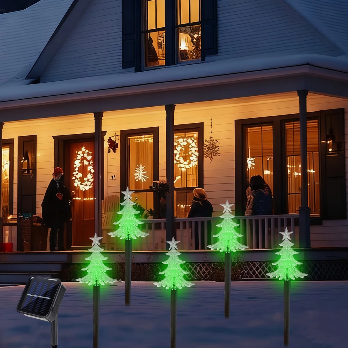 5 قطعة تعمل بالطاقة الشمسية أضواء مسار عيد الميلاد 8 طرق أضواء شجرة عيد الميلاد LED حديقة حصة أضواء للممشى ساحة الحديقة تزيين في العطلة